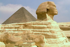 Vieja civilizacin de Giza en Egipto
                              , pirmide con esfinge