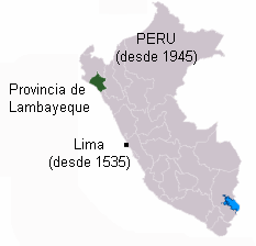 Mapa del Perú con la posición de
                                  Lambayeque