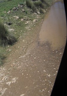 Der Feldweg, ein grosses Pf�tzenschlagloch
                        (02)