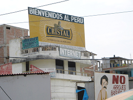 Aguas Verdes, Willkommensplakat,
                          Nahaufnahme