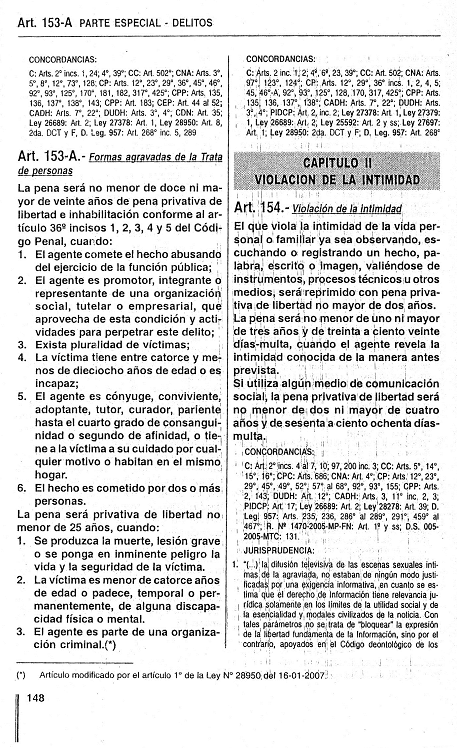 C�digo penal, art�culo 153: formas
                              agravadas