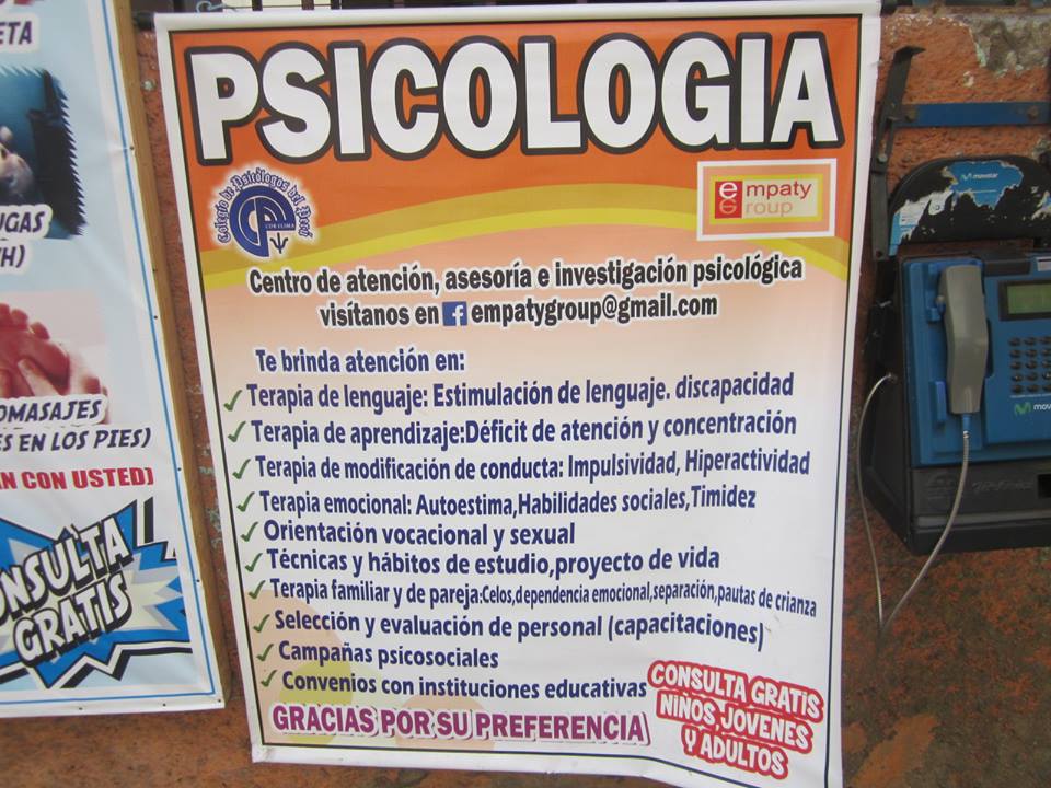 Psic�loga, la lista de
                                    tratamientos